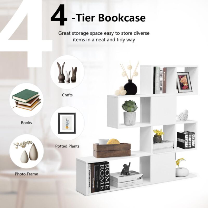 Hivago 5-Tier Bookshelf Corner Ladder Bookcase with Storage Rack