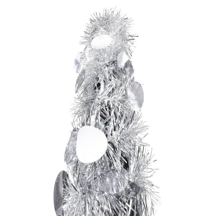 vidaXL Pop-up Artificial Christmas Tree Silver 47.2" PET