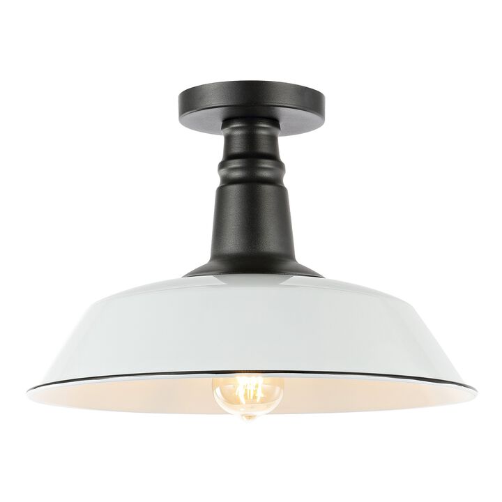 Camila Classic Industrial Indoor/Outdoor Iron LED Semi Flush Mount