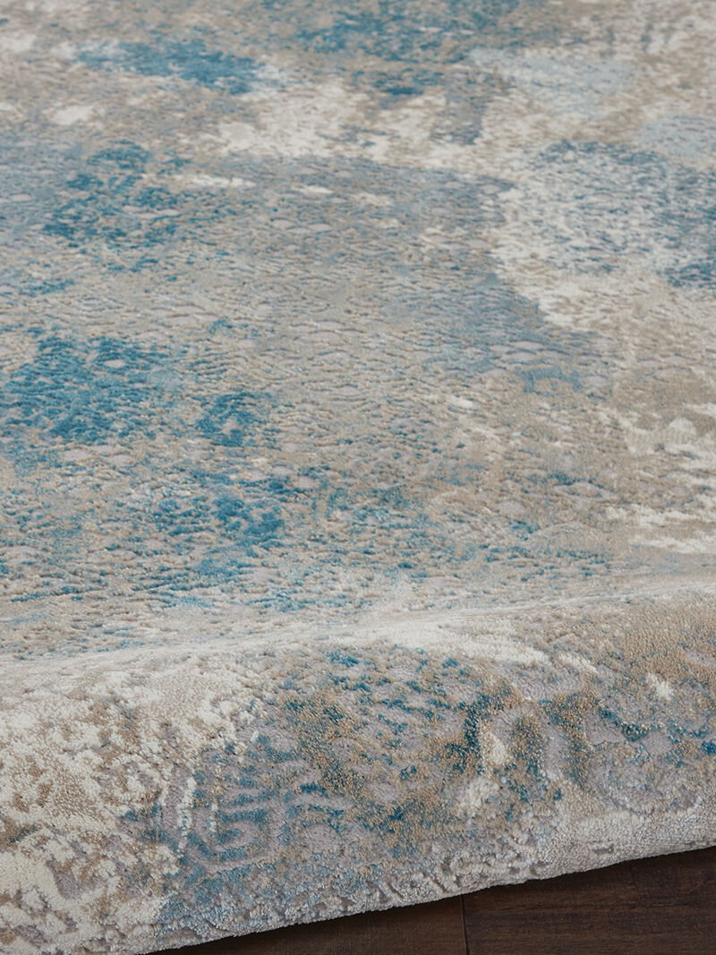 Karma KRM07 Ivory/Light Blue 3'9" x 5'9" Rug