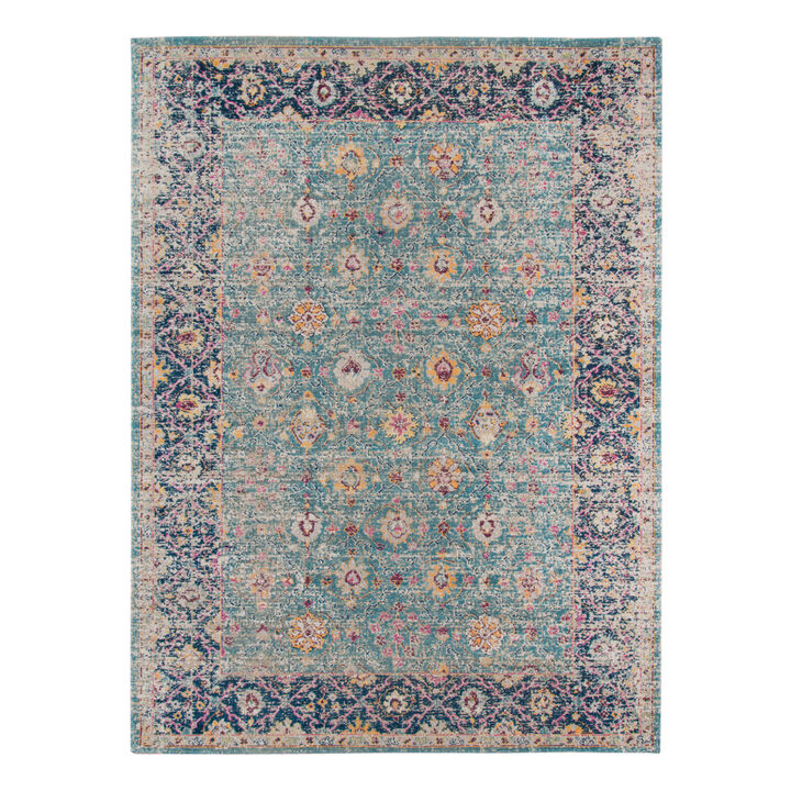 HomeRoots Floral Distressed Area Rug