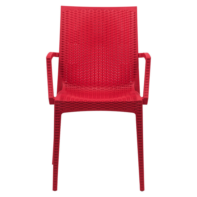 LeisureMod Weave Mace Indoor/Outdoor Chair (With Arms)