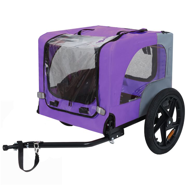 Heavy-Duty Foldable Pet/Cargo Bike Trailer-16" All-Terrain Wheels & Universal Hitch