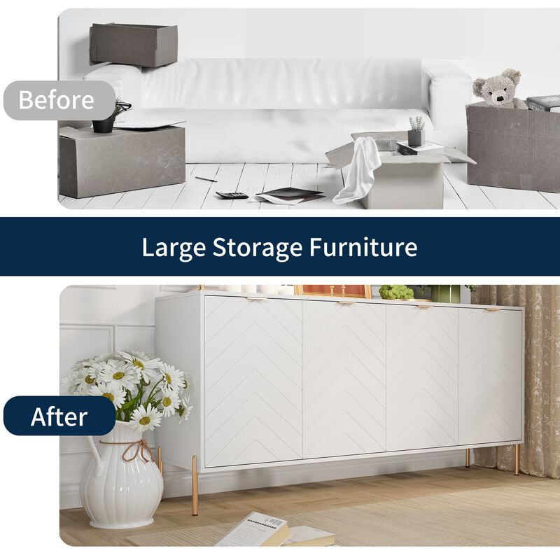 4-Door Accent Cabinet More Large Storage Cabinet