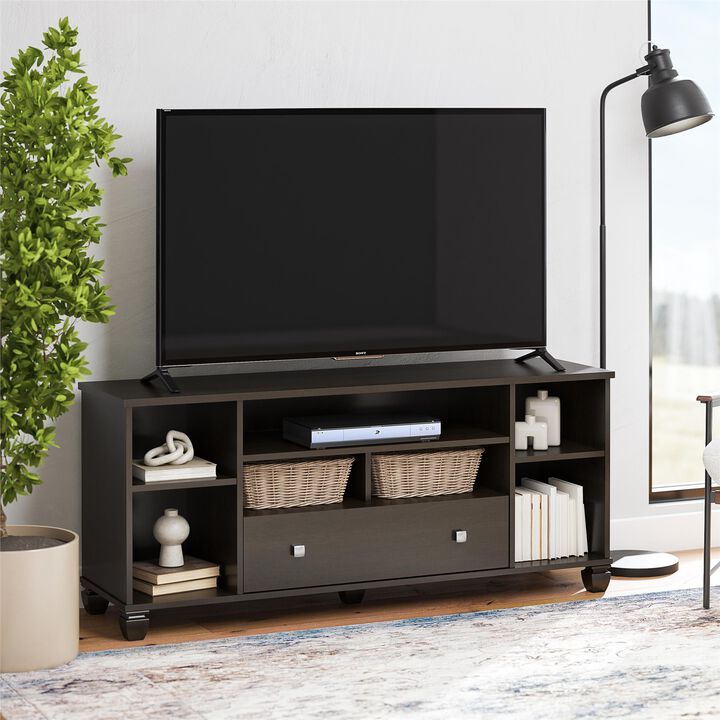 Brett TV Stand for TVs up to 64" with 7 Open Shelves and 1 Drawer