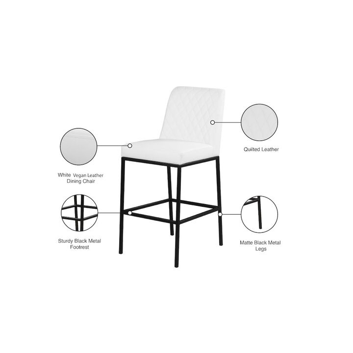 Meridian Furniture Bryce Vegan Leather Stool, Set of 2