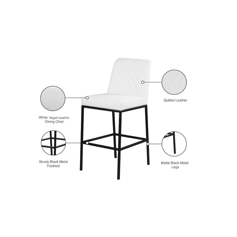 Meridian Furniture Bryce Vegan Leather Stool, Set of 2