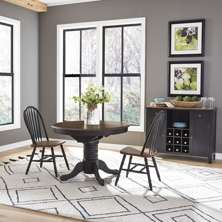 Liberty Furniture Carolina Crossing 3 Piece Pedestal Table Set in Rubberwood Solids