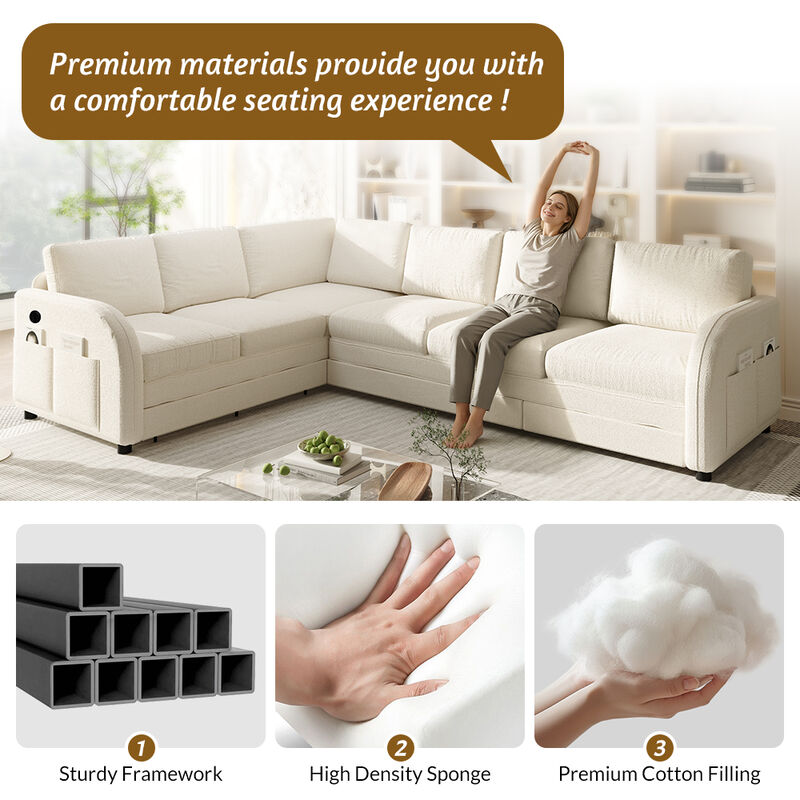 Lokweg 115.2" L-Shaped Sleeper Sofa image number 2