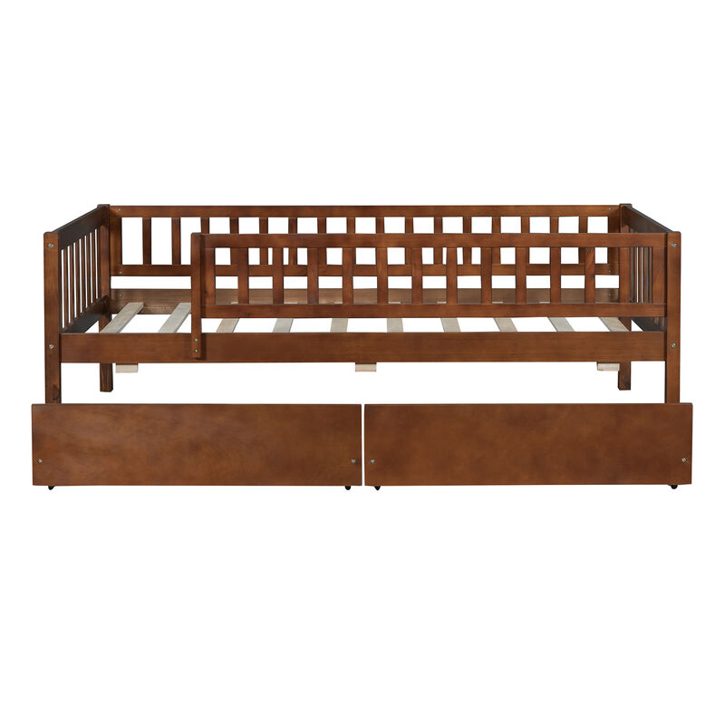 Whisen Twin Size Daybed Wood Bed with Two Drawers image number 5
