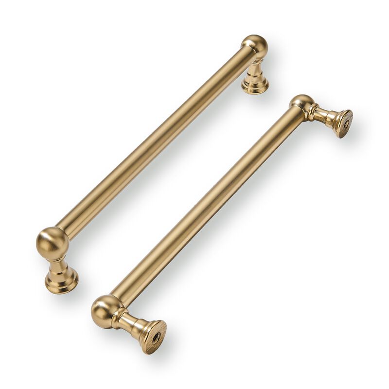 khtumeware 10 Pack 8 Inch Hole Center Champagne Bronze Cabinet Pulls Heavy Duty Solid Satin Brass Cabinet Handles for cabinets D