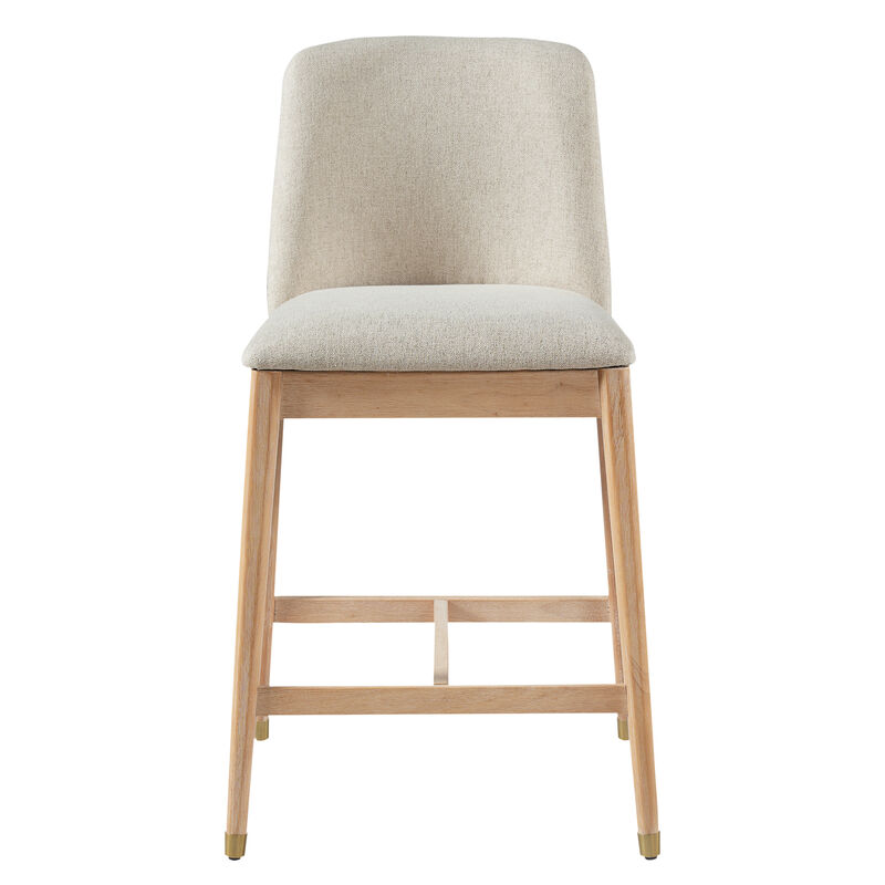 Christopher Knight Home Alexandra Farmhouse Rubberwood Upholstered Counter Stools with Curved Backrest (Set of 4) image number 6