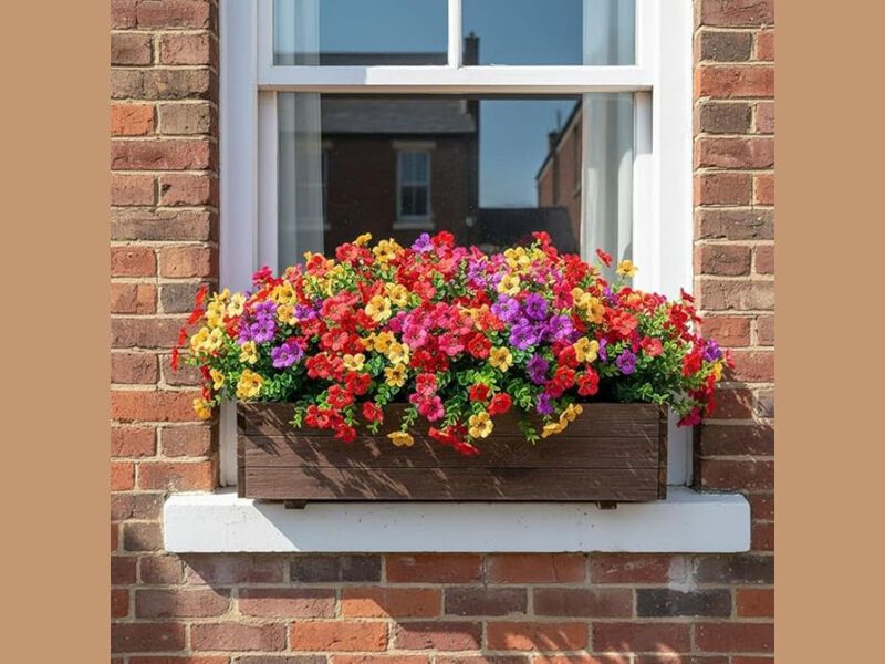 8 Bundle Artificial Outdoor Plants UV Resistant Garden Porch Decor image number 1