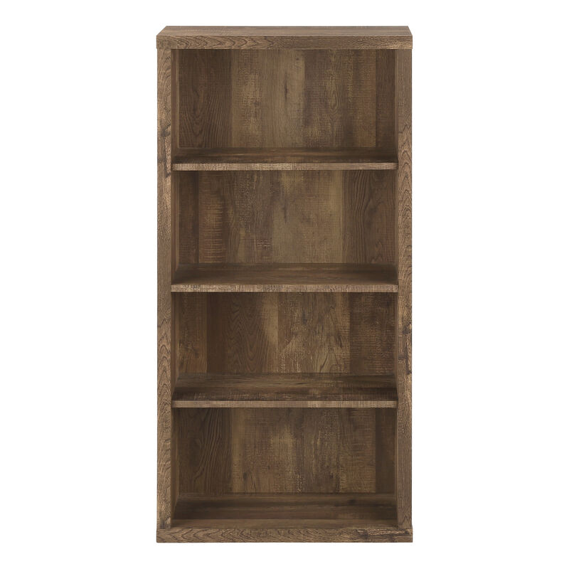 Monarch Specialties I 7404 Bookshelf, Bookcase, Etagere, 5 Tier, 48"H, Office, Bedroom, Laminate, Brown, Contemporary, Modern