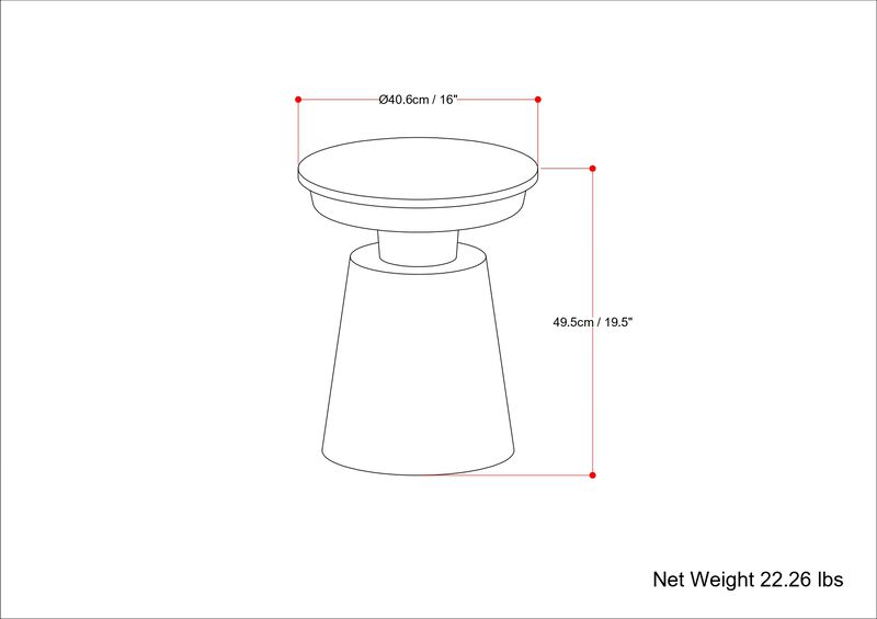 Jaxine Contemporary 16 inch Wide Metal Side Table in Black, Gold, Fully Assembled