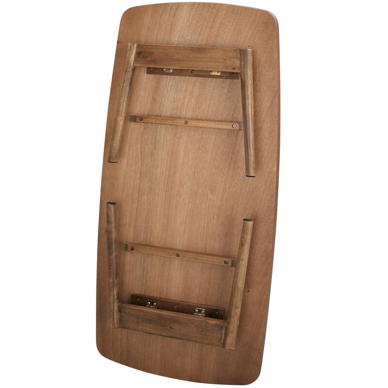 AZUMAYA Folding Legs Table W41.3 x D20.5 x H13.8 Inches Natural Walnut and Rubber Wood Material Home and Living Coffee Table Wal