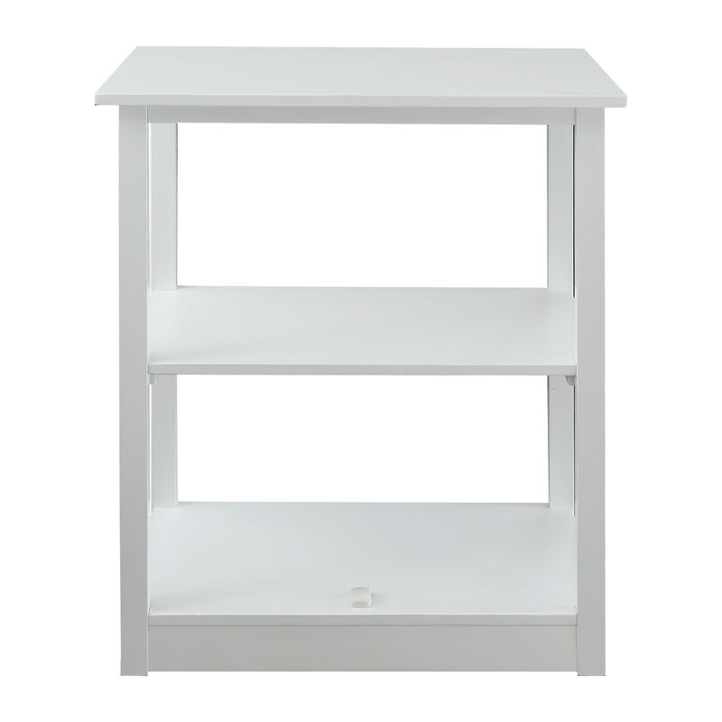 Casual Home Adams Bookcase Sliding Track, Concealment Furniture, White