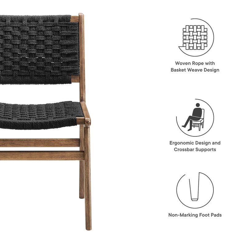 Saoirse Woven Rope Wood Dining Side Chair Set of 2 image number 1