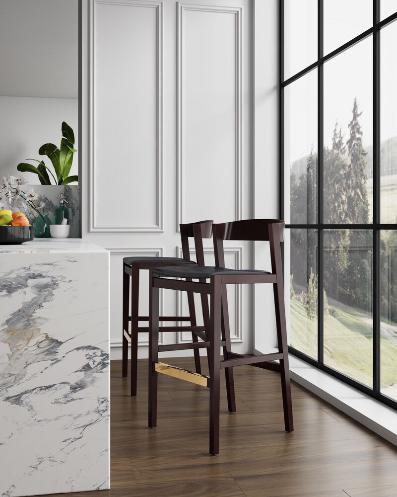 Klismos Black Bar Stool