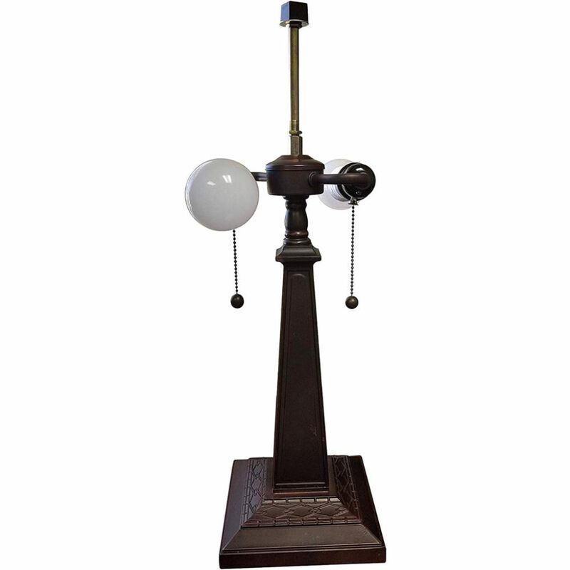 Hivvago 22" Dark Brown Metal Two Light Candlestick Table Lamp With Ivory Shade