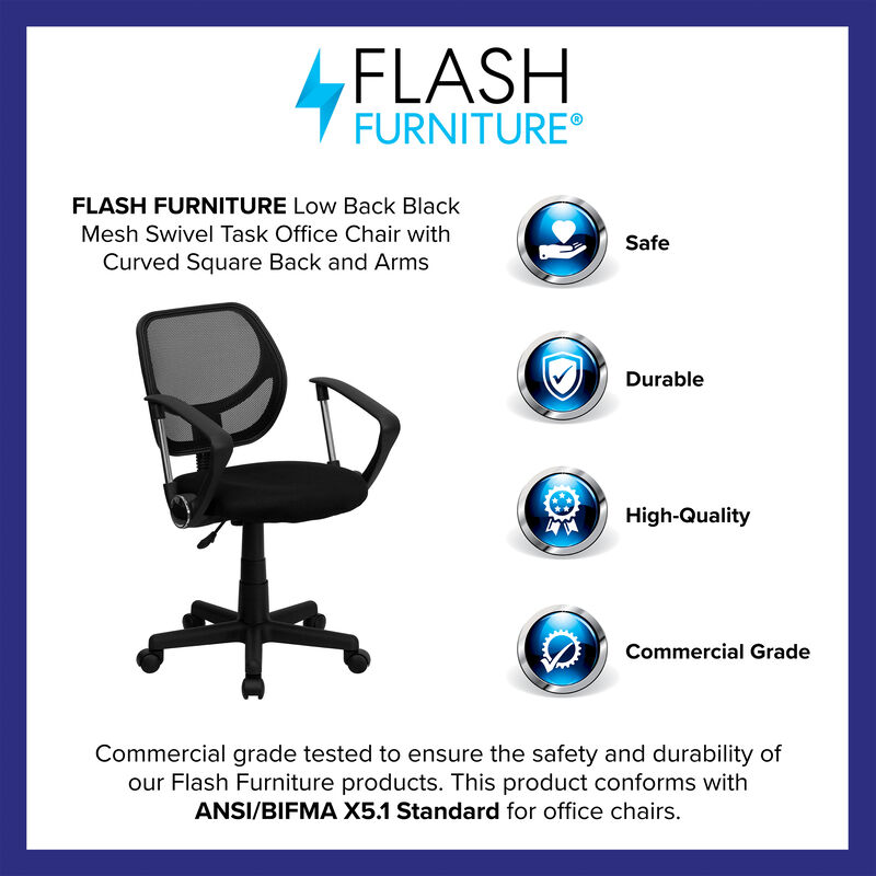 Neri Low Back   Mesh Swivel Task Office Chair with Arms image number 9