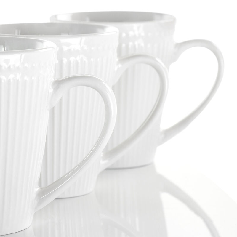 Elama Madeline 12 Piece Porcelain Mug Set in White