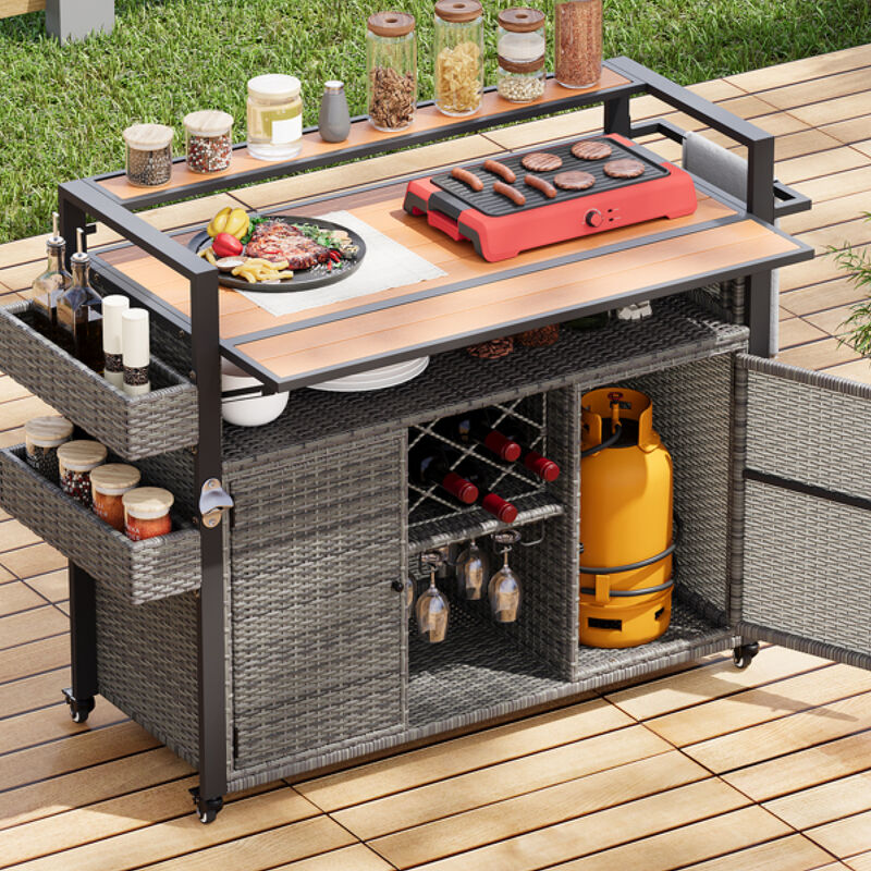 ELEMENT ACE Premium Outdoor Rolling Grill Cart with Foldable Tabletop and Ample Storage image number 9
