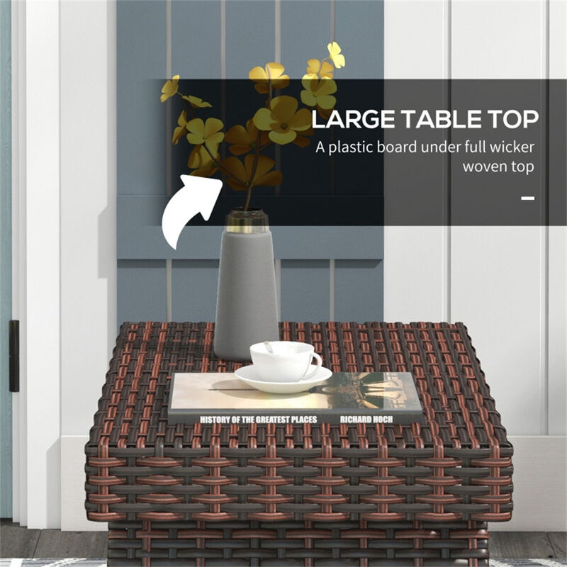 Weather-Resistant PE Wicker Coffee Table For Outdoor image number 3