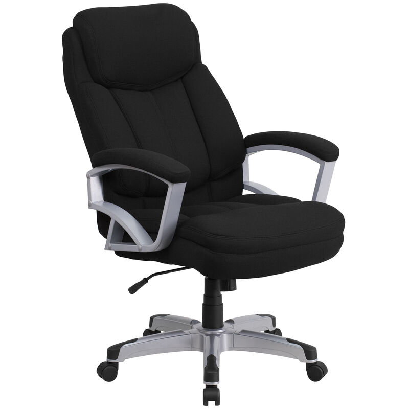 HERCULES Series Big & Tall 500 lb. Rated Black Fabric Executive Swivel Ergonomic Office Chair with Arms image number 0