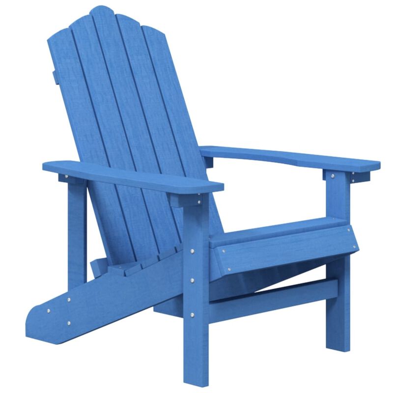 vidaXL Adirondack Chair, Outdoor Adirondack Chair with Table for Patio, Lawn Chair for Outdoor Porch Garden Backyard Deck, HDPE Aqua Blue