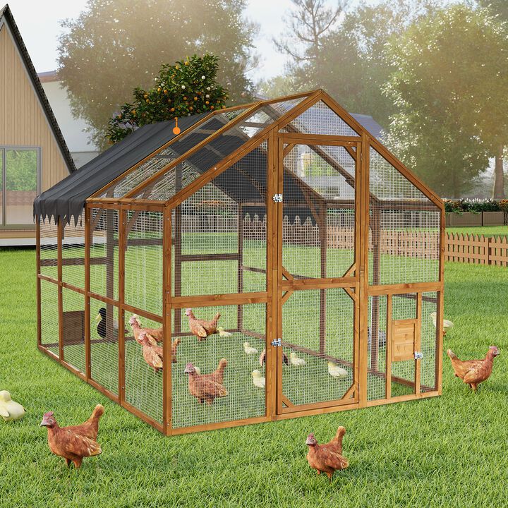 Mondawe Outdoor Large Walk-In Catio With Removable Waterproof Roof &Spacious Activity Space
