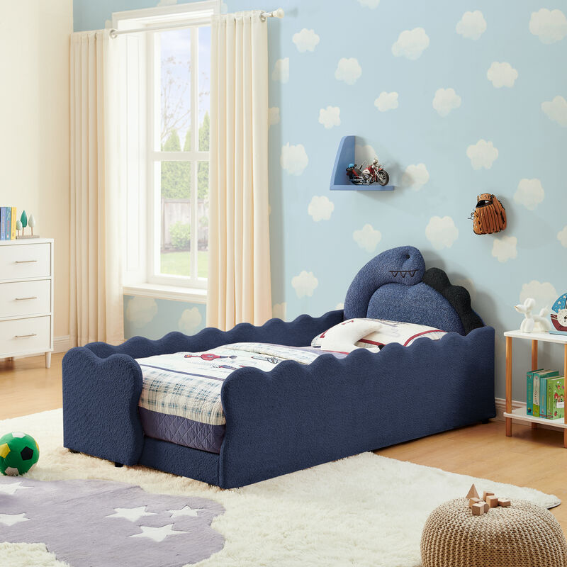 Ganwan Cute Dinosaur-Shaped Kids Bed Frame image number 2