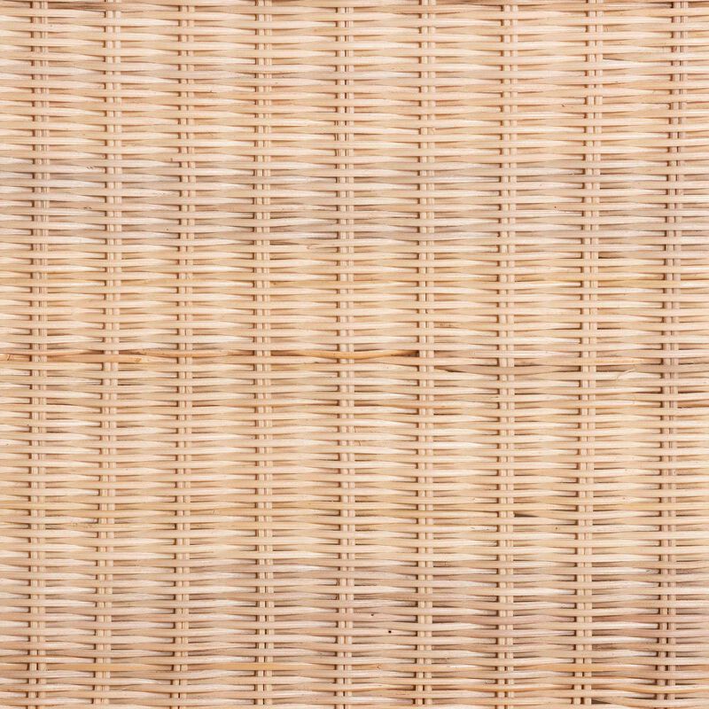 bali & pari Weyman Scalloped Rattan End Table with Removable Tray Top - Handwoven Rattan Accent Table with Shelf, Coastal Boho Style Side Table for Living Room or Bedroom