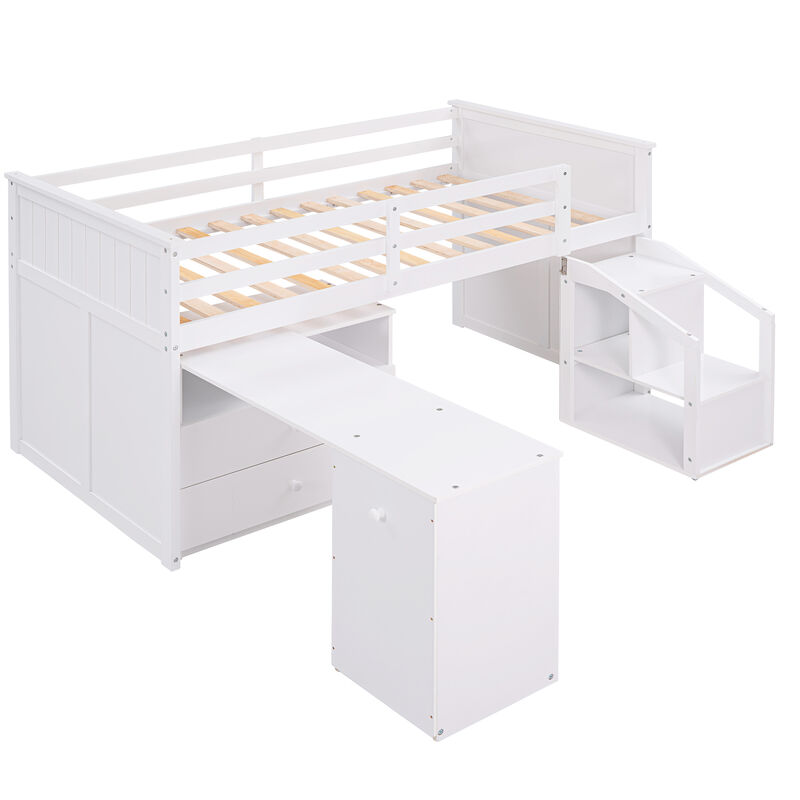 Merax Loft Bed Low Study Twin Size Loft Bed
