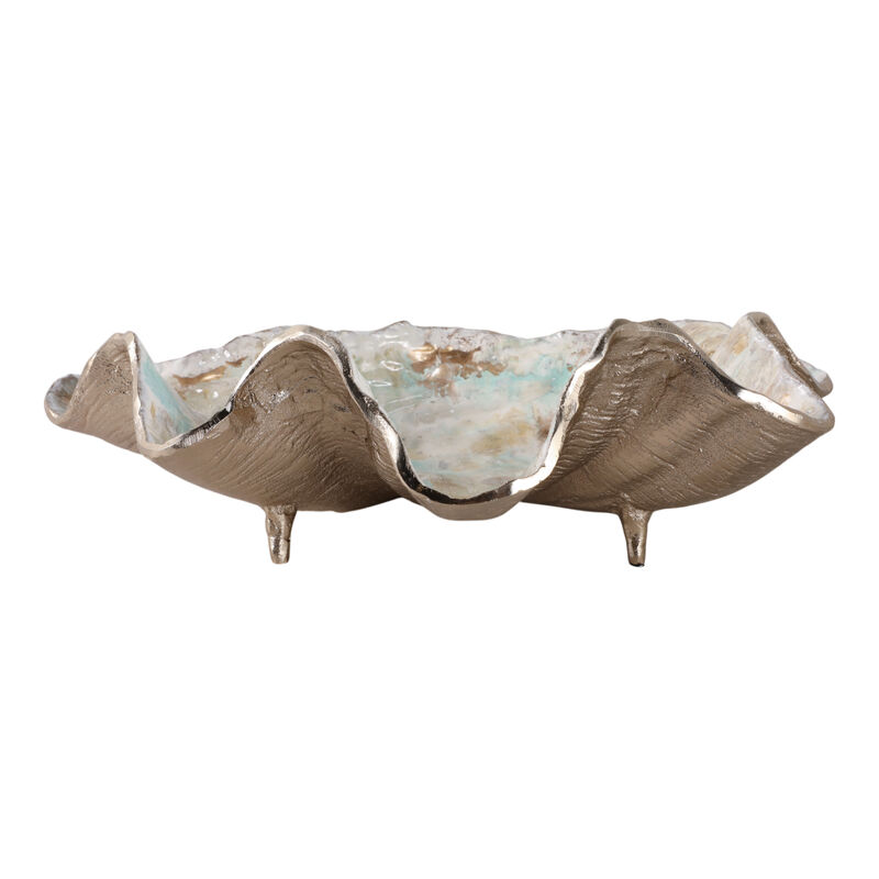 18x12" Metal Seashell Bowl, Multi image number 3