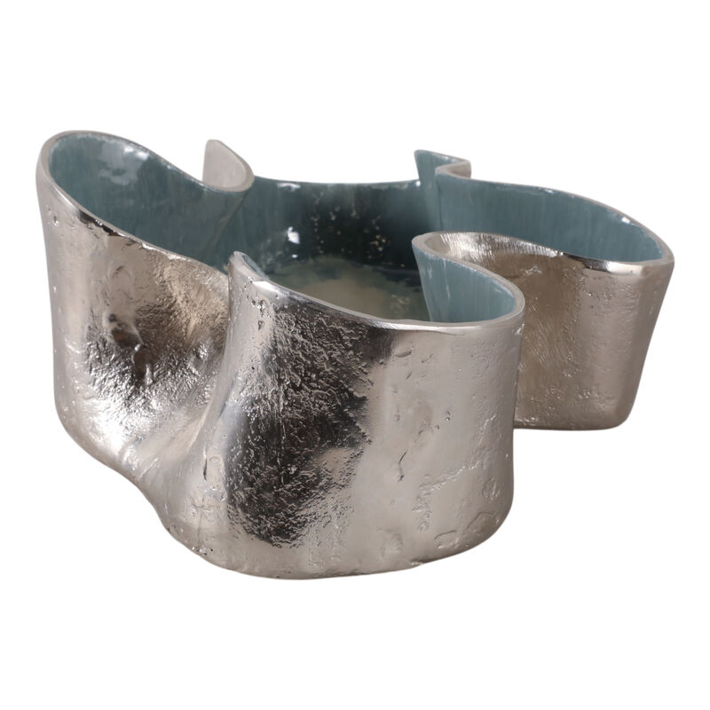15x12 Wavy Abstract Metal Bowl image number 3