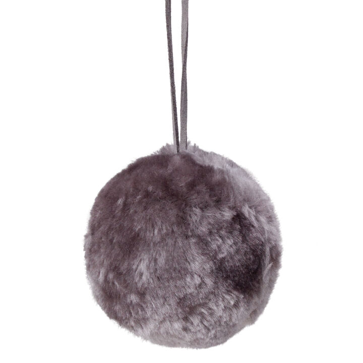 Lilac Gray Hanging Christmas Ball Ornament 3" (76mm)