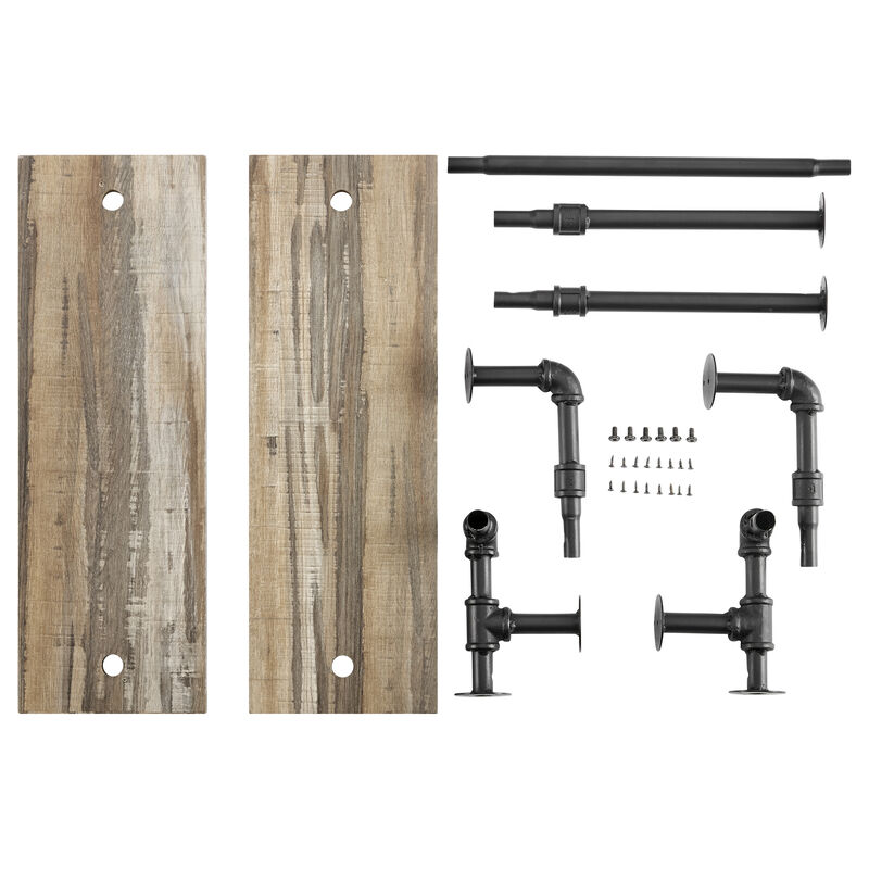 Olivia Double Shelf Unit with Towel Rod