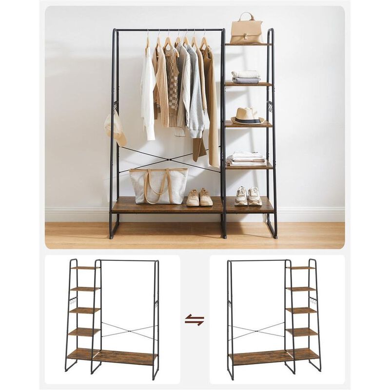Clothing Rack with Shoe Shelf Versatile Entryway Organizer