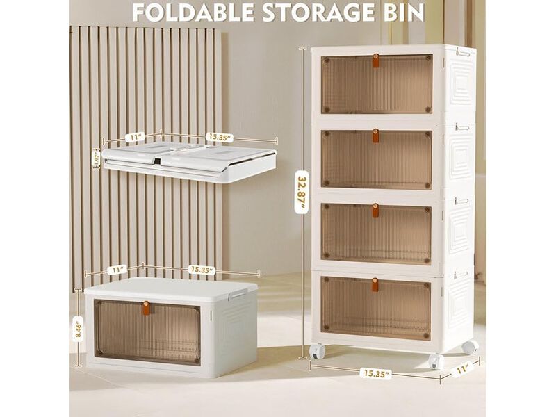 YFXCVSL Stackable Storage Containers with Wheels