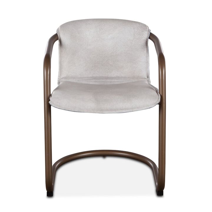 World Interiors Chiavari Leather Dining Chair Vintage White