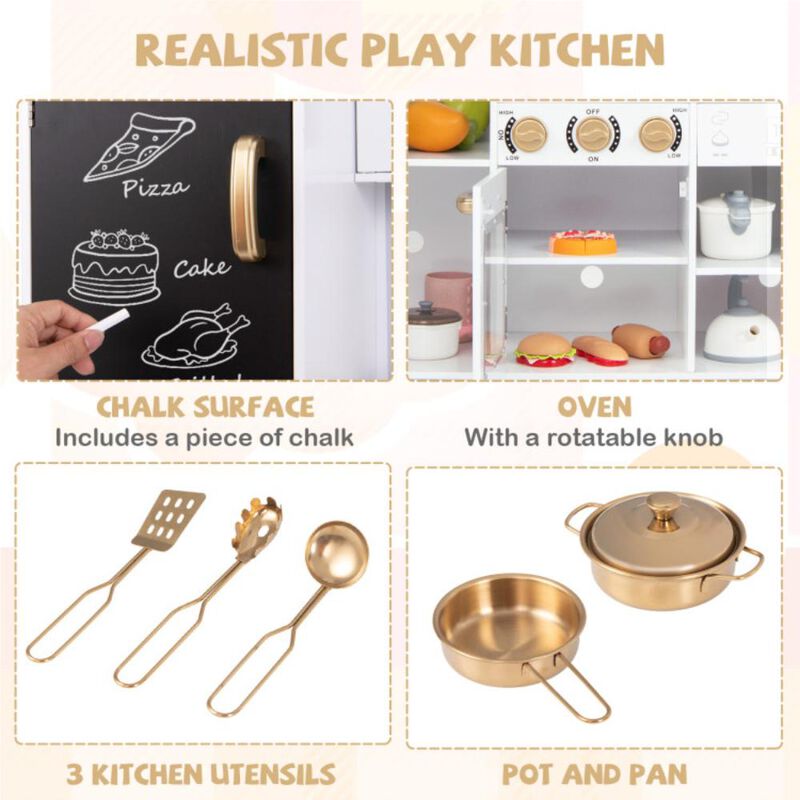 Hivvago Pretend Play Kitchen for Kids with Real Sounds and Lights