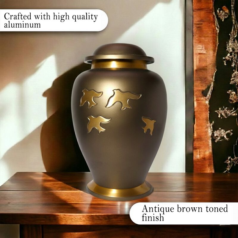URN antique with bird design image number 6
