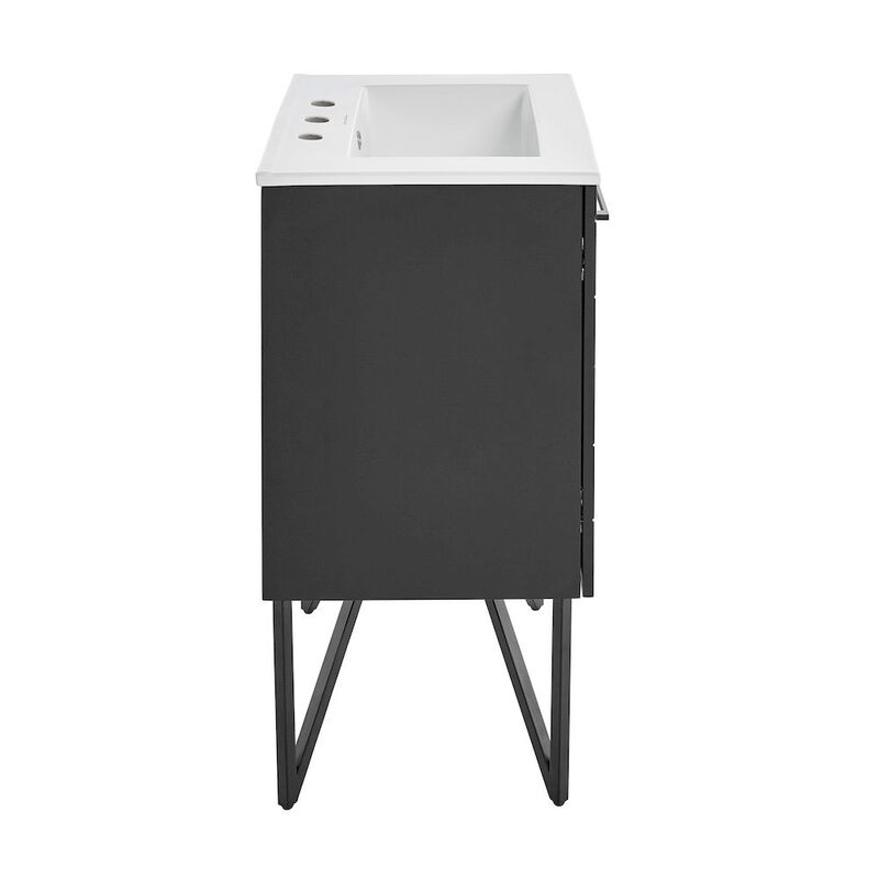 Annecy 24 in. Phantom Black Bathroom Vanity with 3-Hole Ceramic Sink Top image number 2