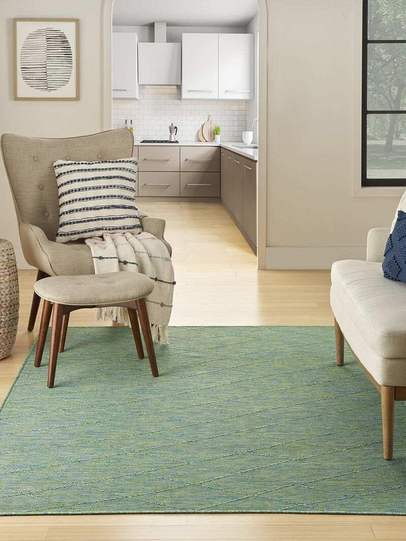 Washable Solutions WSL01 Blue/Green 6' x 9' Rug