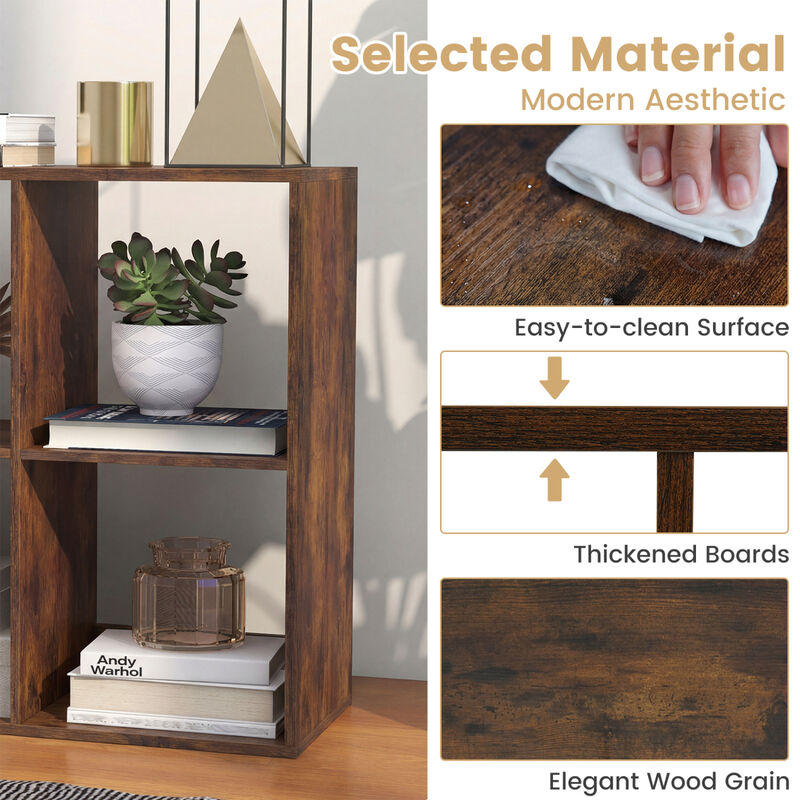 Large 6 Cube Storage Shelf with Back Guardrail for Bedroom image number 6