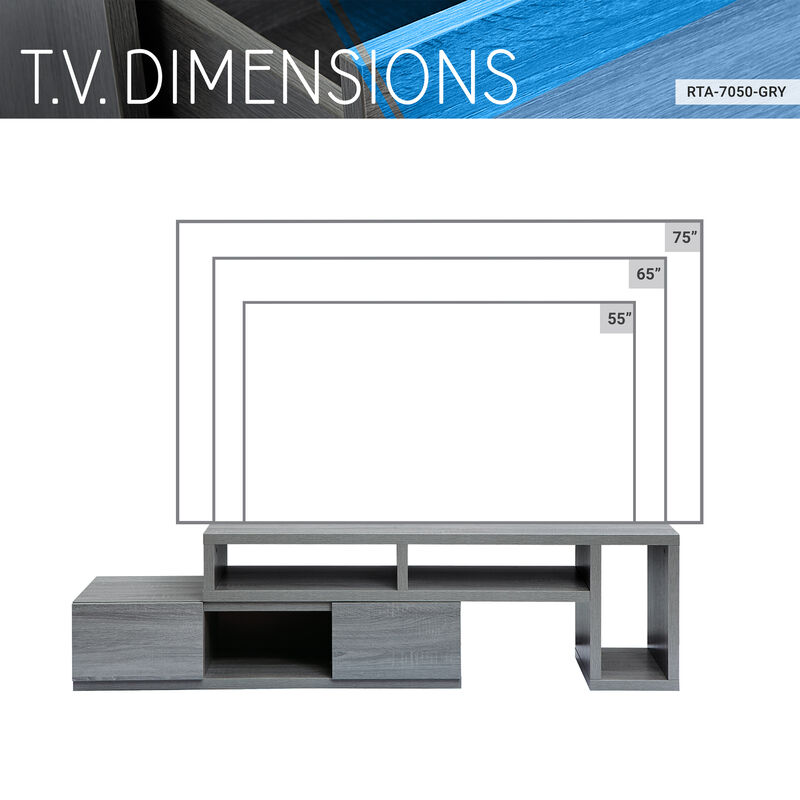 Streamdale Adjustable TV Stand Console For TV'S Up To 65'' image number 8