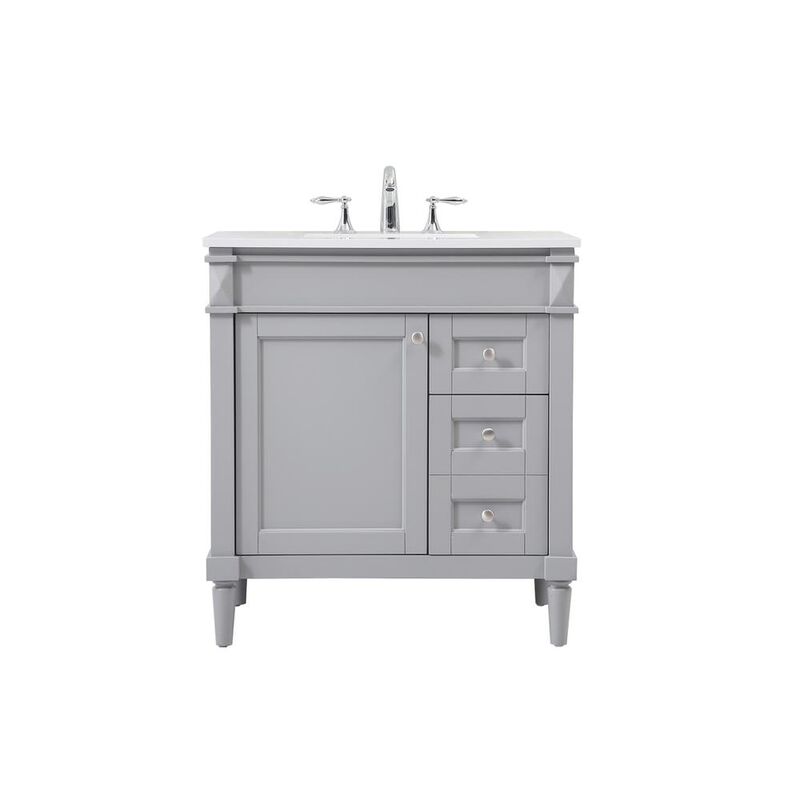 Elegant Kitchen and Bath 32 inch Single bathroom vanity in grey