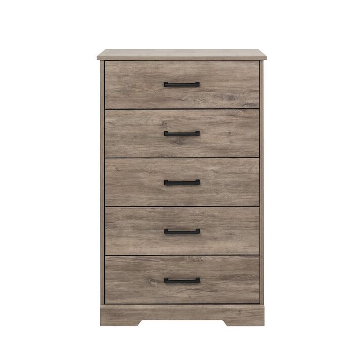 Prepac Rustic Ridge Brown 5 Drawer 18.5D x 27.5W x 43.5H Dresser