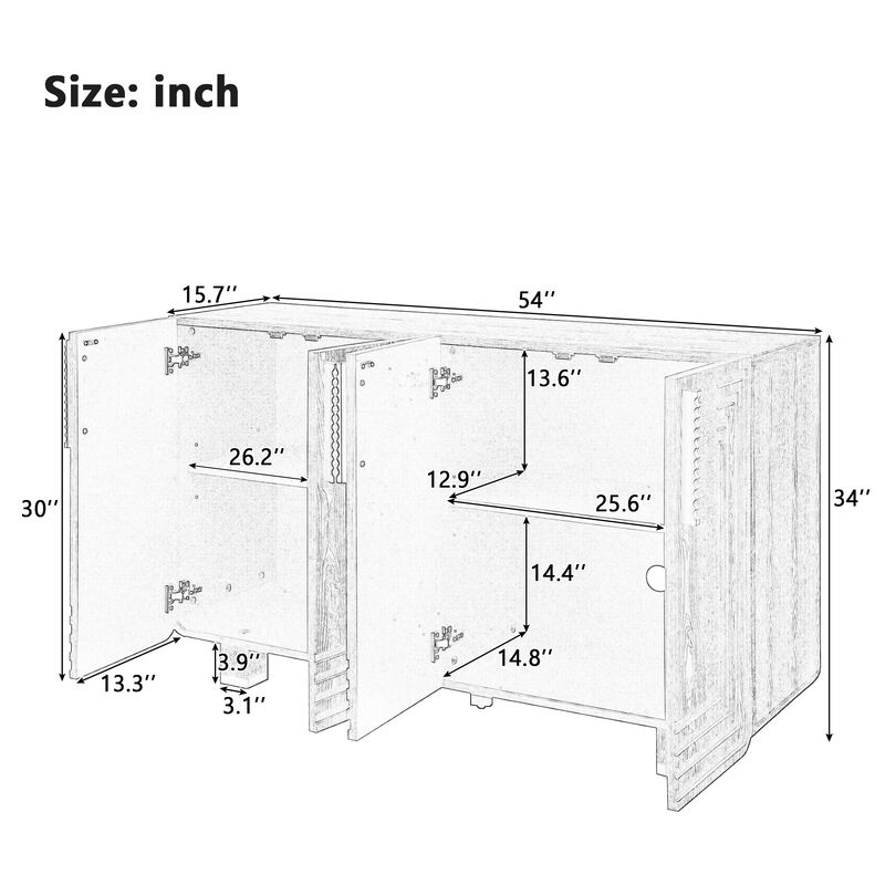Merax Retro Buffet Cabinet with Storage
